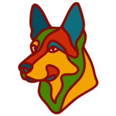 Abstract German Shepherd Sticker