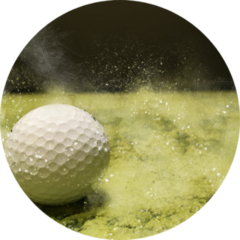 Abstract Golf Ball On The Green Grass On Watercolor Painting Sticker