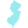 Abstract Graphic New Jersey Map Blue Dots Sticker