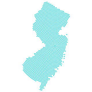 Abstract Graphic New Jersey Map Blue Dots Sticker