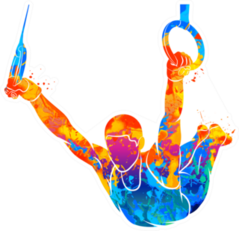 Abstract Gymnast On Rings Sticker