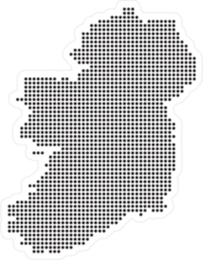 Abstract Halftone Dot Map of Ireland Sticker