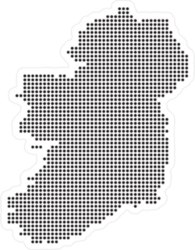 Abstract Halftone Dot Map of Ireland Sticker