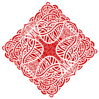 Abstract Hand Drawn Ornament In Red Celtic Style Sticker