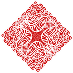 Abstract Hand Drawn Ornament In Red Celtic Style Sticker