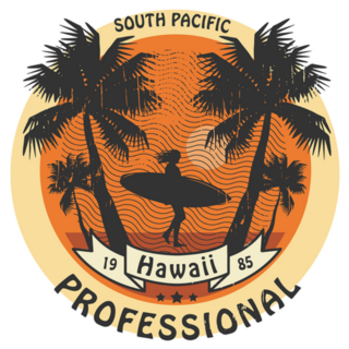 Abstract Hawaii Surfer Sign Illustration Sticker