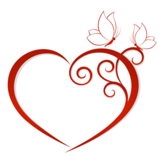 Abstract Heart With Butterflies Sticker