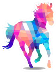 Abstract Horse Of Geometric Shapes Sticker