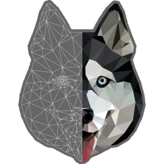 Abstract Husky Sticker
