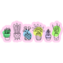 Abstract Illustration of Many Potted Indoor Plants Sticker
