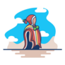 Abstract Illustration Of Peruvian Man Sticker