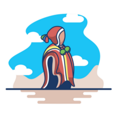 Abstract Illustration Of Peruvian Man Sticker