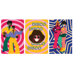 Abstract Illustrations Of Disco Characters 70s Sticker