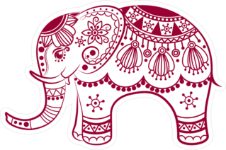 Abstract Indian Elephant Sticker