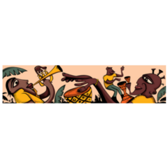 Abstract Jazz Art Trumpet Saxophone Sticker