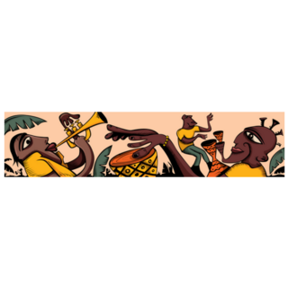 Abstract Jazz Art Trumpet Saxophone Sticker