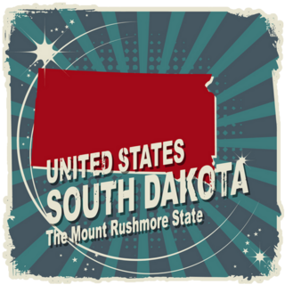 Abstract Label Map Of South Dakota Illustration Sticker