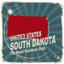 Abstract Label Map Of South Dakota Illustration Sticker