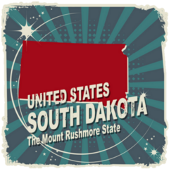 Abstract Label Map Of South Dakota Illustration Sticker