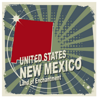 Abstract Label With Name And Map Of New Mexico Sticker