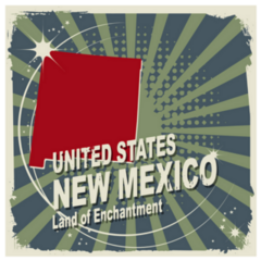 Abstract Label With Name And Map Of New Mexico Sticker