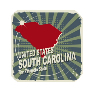 Abstract Label With Name And Map Of South Carolina Sticker