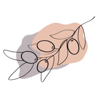 Abstract Line Art Greek Olive Tree Branch Sticker