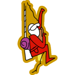 Abstract Man Climbing Rock Sticker