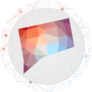 Abstract Map Of Connecticut Sticker