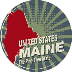 Abstract Map Of Maine Illustration Sticker