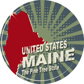 Abstract Map Of Maine Illustration Sticker
