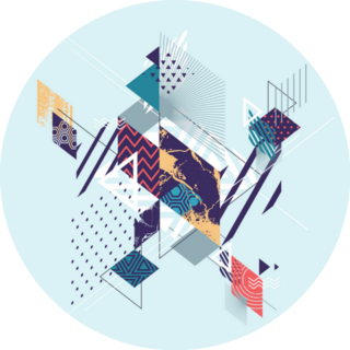 Abstract Modern Geometric Moving Shape Sticker