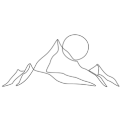 Abstract Mountain Range Travel Line Art Sticker
