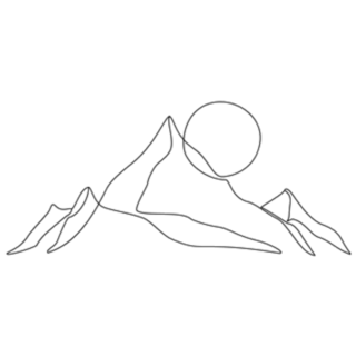 Abstract Mountain Range Travel Line Art Sticker