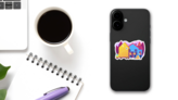 Abstract Moving Illustration Sticker on a Phone (New) example