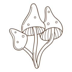 Abstract Mushrooms Symbol Of The Forest Sticker