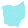 Abstract Ohio Map Of Blue Round Dots Sticker