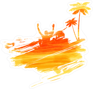 Abstract Painted Splash Beach Party