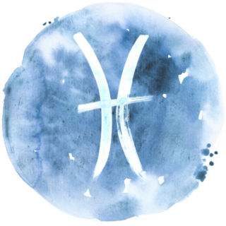 Abstract Painted Zodiac Sign Pisces Sticker