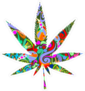 Abstract Pattern Marijuana Leaf Sticker