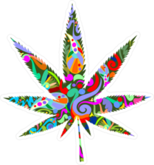 Abstract Pattern Marijuana Leaf Sticker