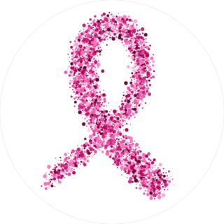 Abstract Pink Breast Cancer Awareness Icon Sticker