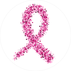Abstract Pink Breast Cancer Awareness Icon Sticker