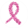 Abstract Pink Breast Cancer Awareness Icon Sticker