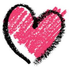 Abstract Pink Heart, Painted With Lipstick Sticker