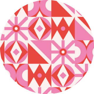 Abstract Pink Pattern With Different Shapes Sticker