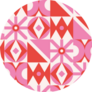 Abstract Pink Pattern With Different Shapes Sticker