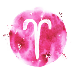 Abstract Pink Watercolor Aries Illustration Sticker