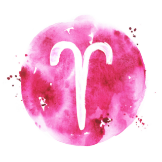 Abstract Pink Watercolor Aries Illustration Sticker