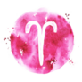 Abstract Pink Watercolor Aries Illustration Sticker